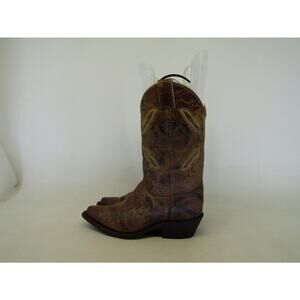 Justin Bent Rail Womens Size 6 B Brown Leather Cowboy Western Boots